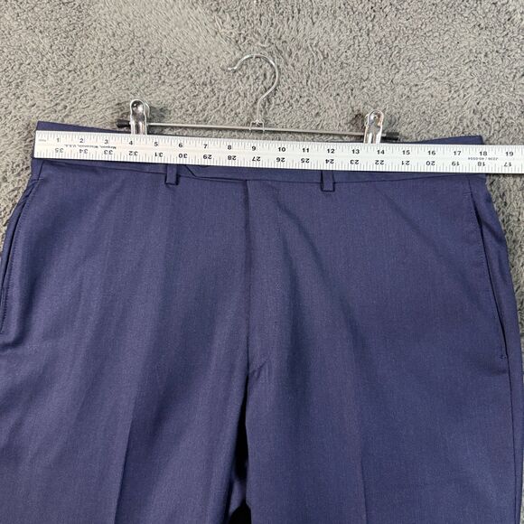 Paul Stuart Pants Mens 36x28 Blue Straight Fit Dress Slacks Wool Formal - Picture 6 of 12